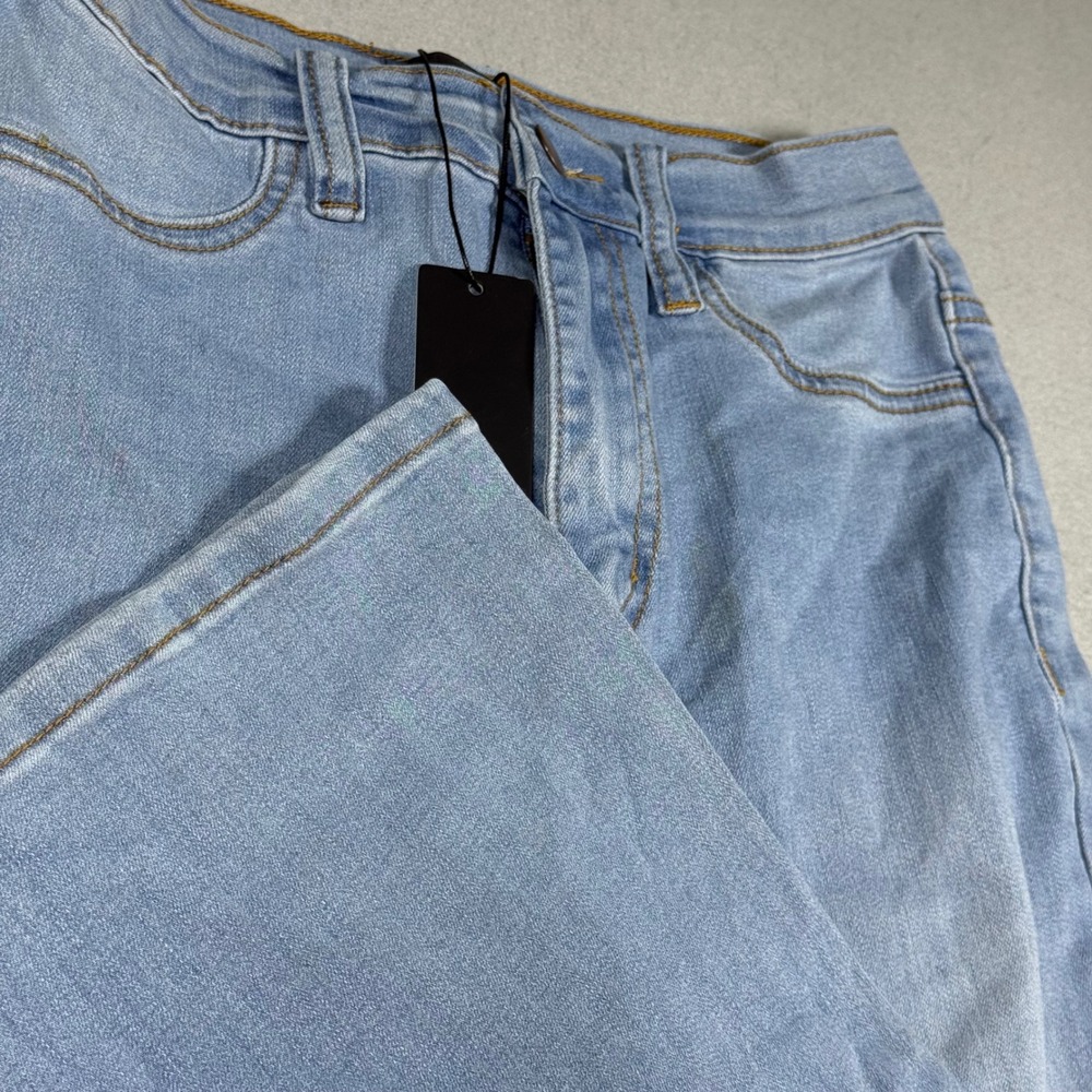 Fashion Nova Womens Deep In My Soul Flare Jeans Light Blue Wash Denim Size 7